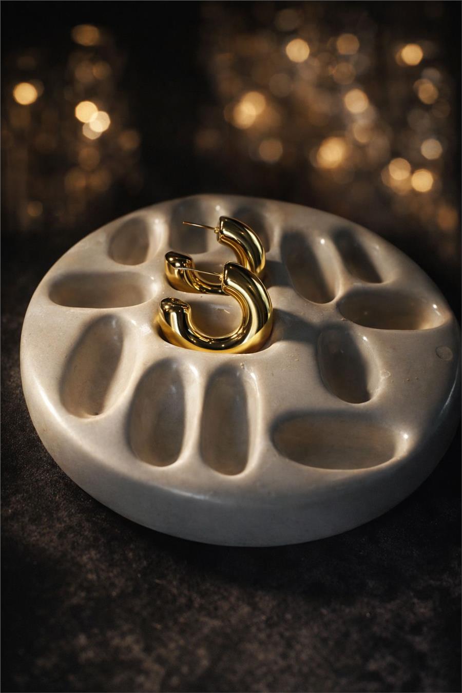 Sierra07 Kararmaz Çelik Kalın Halka Küpe